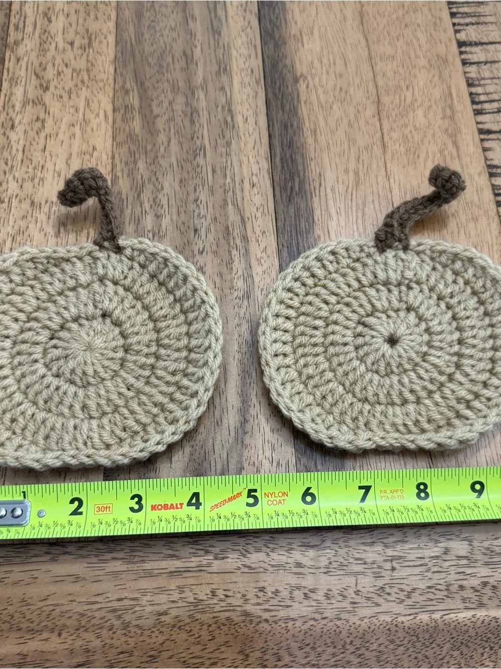Handmade Cream and brown Crochet coasters Set of 2